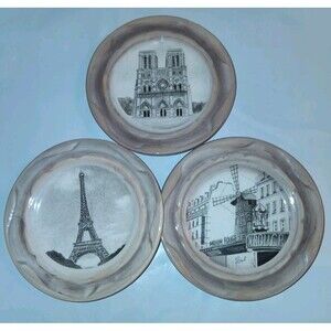 Set of 3 MWW Market Mini French Monument Plates 4.5 in.
